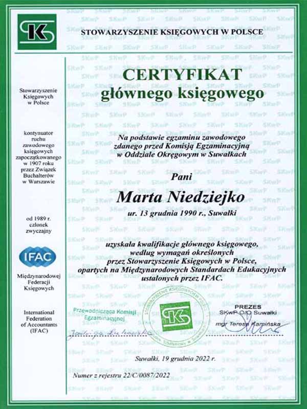 1.certyfikat główny księgowy