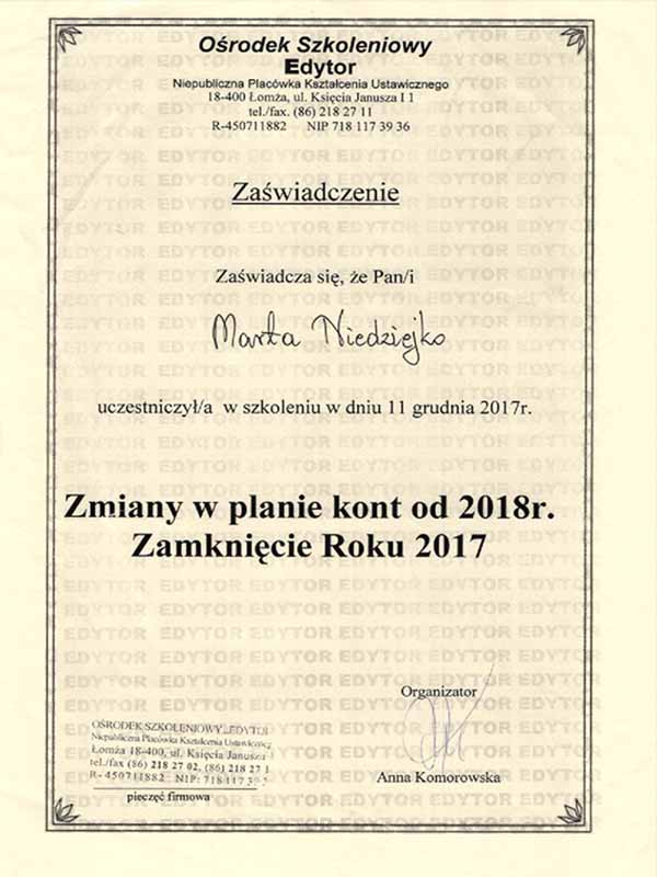8.certyfikat zmiany w planie kont